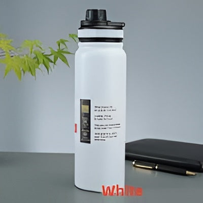 Double-Wall Insulated Stainless Steel Water Bottle 800mL – Hot & Cold, Leak-Proof, Portable Design - Black