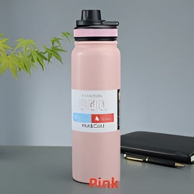 Double-Wall Insulated Stainless Steel Water Bottle 800mL – Hot & Cold, Leak-Proof, Portable Design - Black