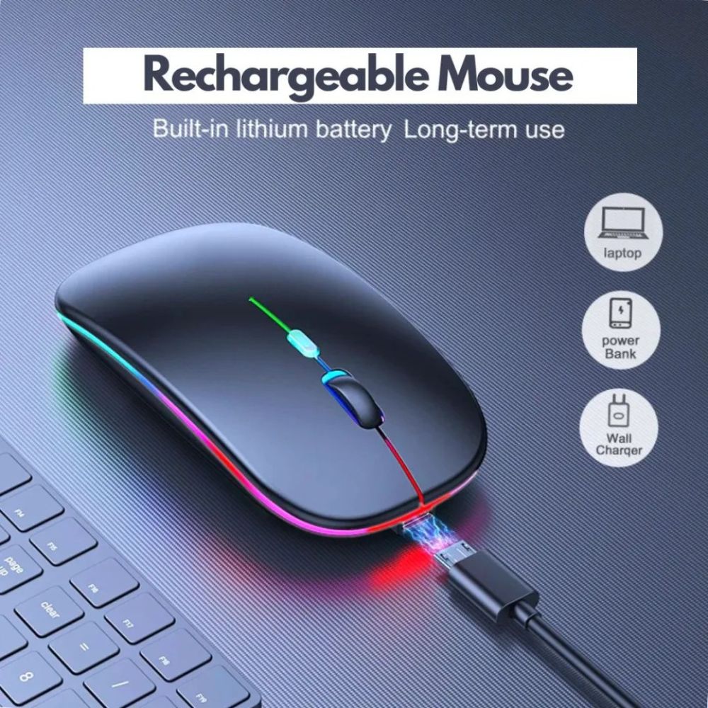 HP Original Wireless RGB Rechargeable Bluetooth Slim Mouse with 480mAh Battery – Black Rs 801