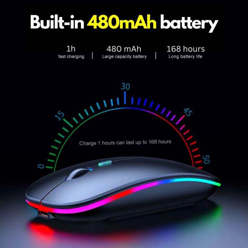 HP Original Wireless RGB Rechargeable Bluetooth Slim Mouse with 480mAh Battery – Black Rs 801
