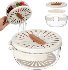 Fruit & Vegetable Drain Basket | Fruit Washing Basket With Lid Portable | Kitchen Storage Box and Container