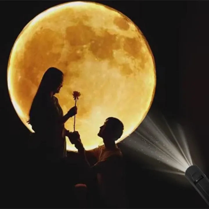 USB Moon & Earth Projector Light with Flexible Gooseneck & Interchangeable Film Slides