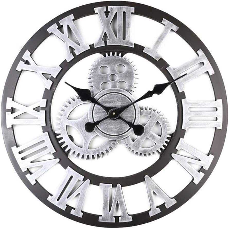 Roman Wall Clock Silver