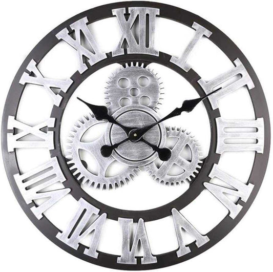Roman Wall Clock Silver