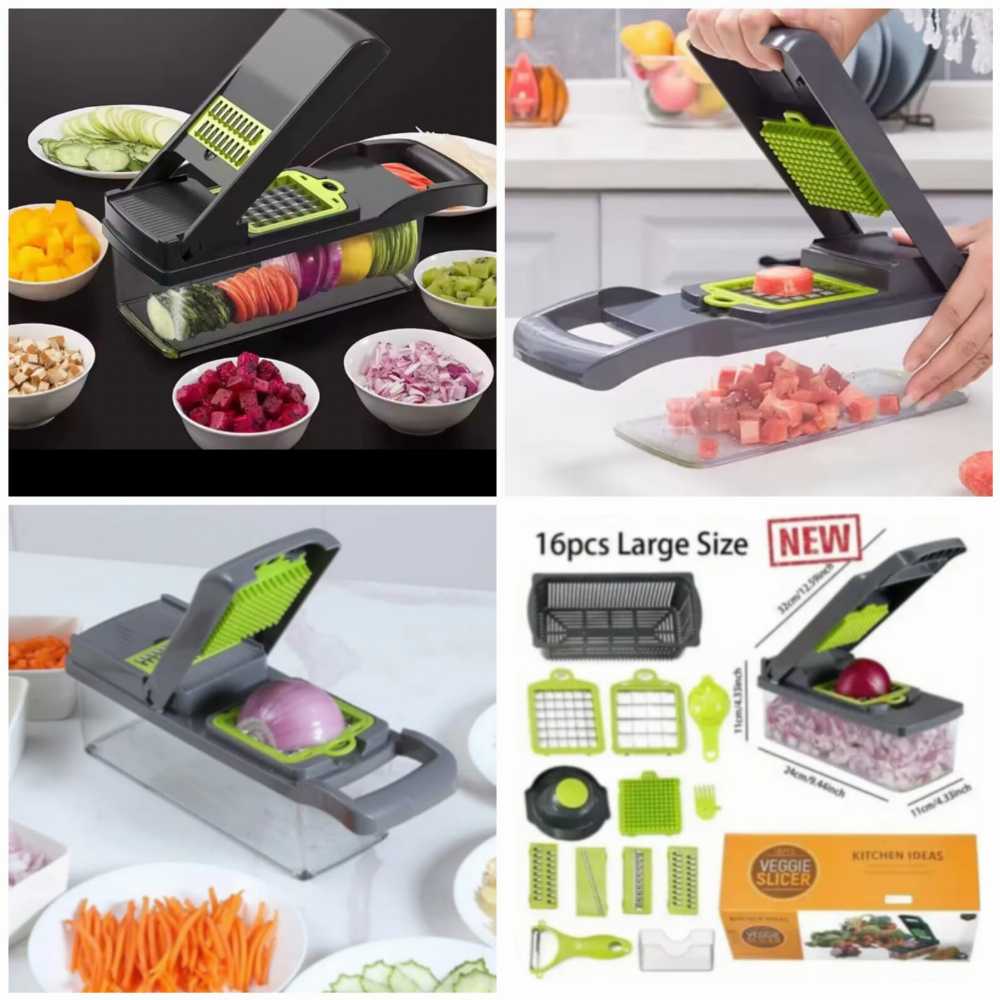 16-in-1 Vegetable Cutter – Multifunctional Chopper & Mandoline Slicer